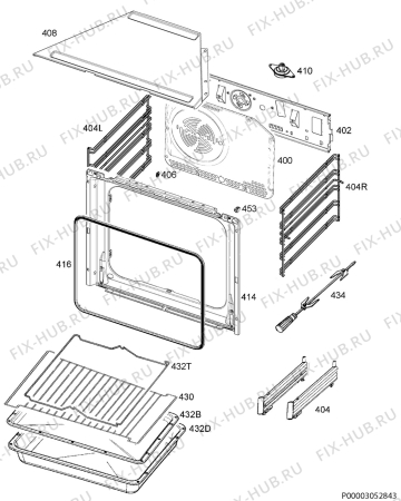 Взрыв-схема плиты (духовки) Zanussi ZOB535752X - Схема узла Oven